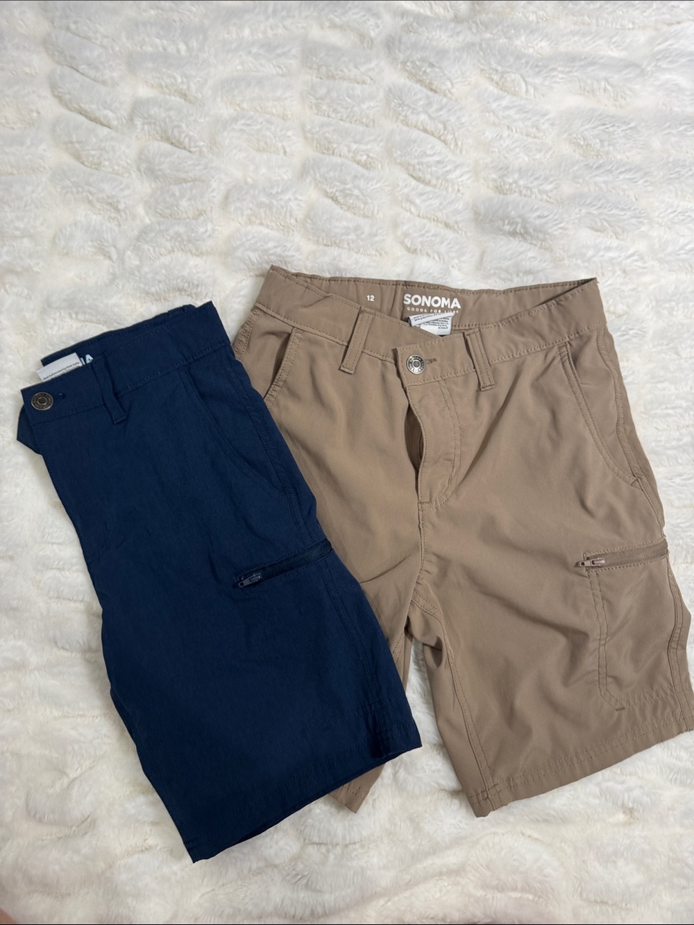 SONOMA Kids Cargo Shorts — Navy & Tan